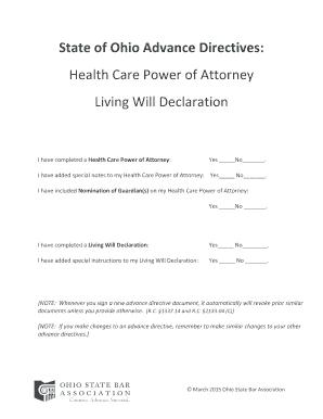 Ohio Health Care Power of Attorney
