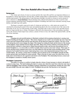 Stream Health and Rainfall Analysis Worksheet