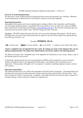 NJ DEP Heavy Duty Diesel Vehicle Inspection Form