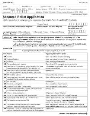 Virginia Absentee Ballot Application Form