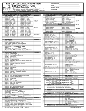 Kentucky Patient Encounter Form