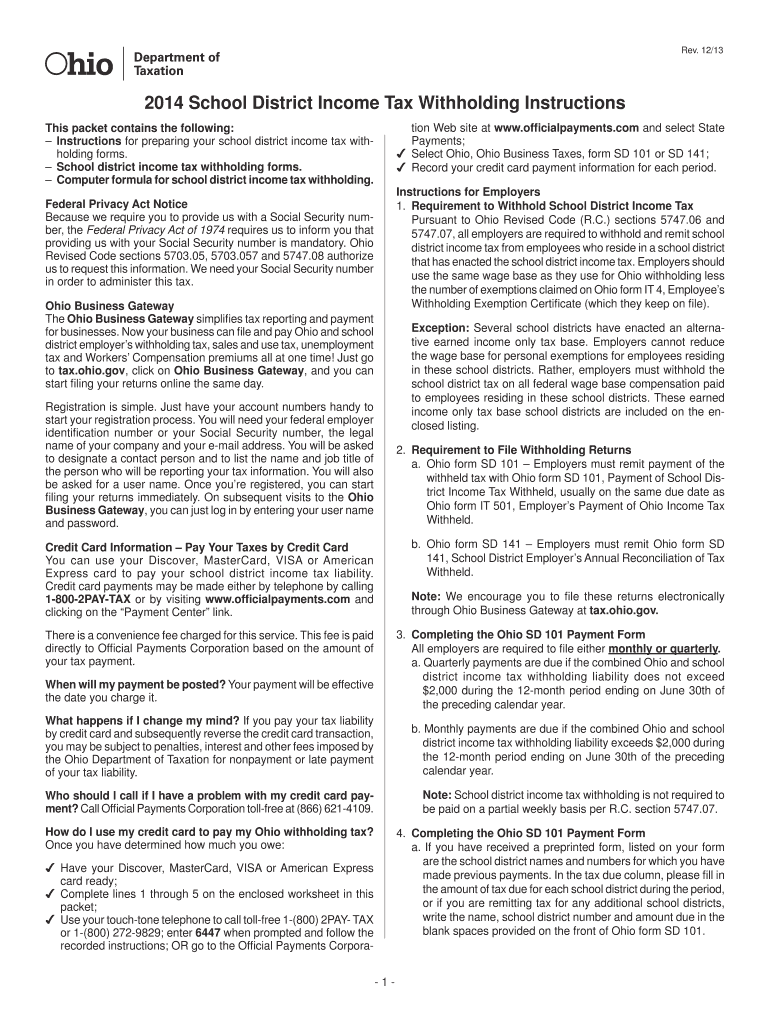 Fillable Online tax ohio that has enacted the school district