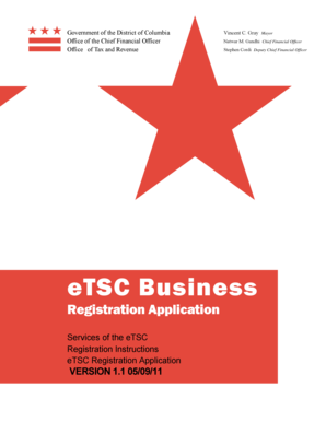 DC eTSC Business Registration Application