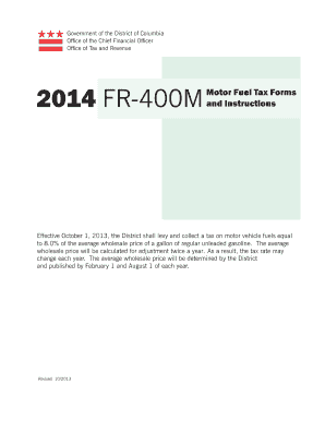 DC Motor Fuel Tax Return Form FR-400M