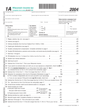 Wisconsin Income Tax Form 1A