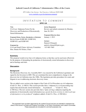 California Civil Subpoena Forms