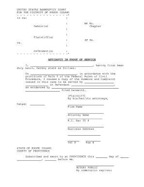 Affidavit in Proof of Service