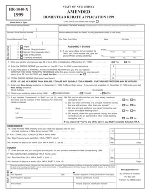 New Jersey Homestead Rebate Application