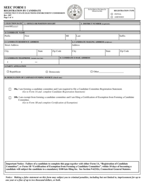 Connecticut Candidate Registration Form