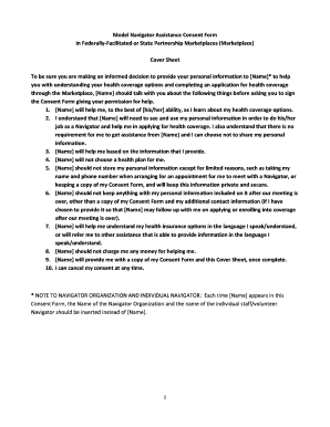 Model Navigator Assistance Consent Form