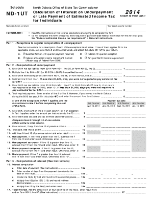 North Dakota ND-1UT Form