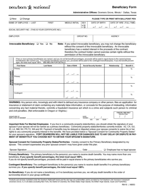 Employee Beneficiary Form