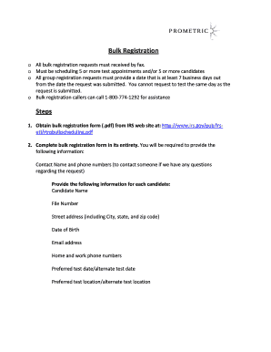 IRS Bulk Registration Form