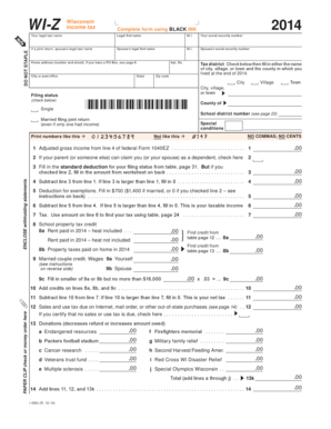 Wisconsin Form WI-Z 2014