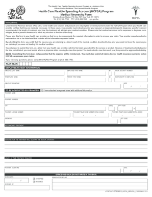 HCFSA Medical Necessity Form