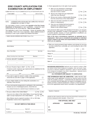 Erie County Civil Service Examination Application