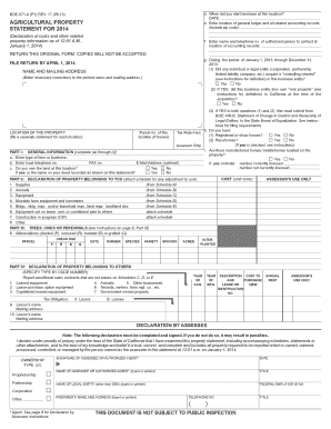 California Agricultural Property Statement