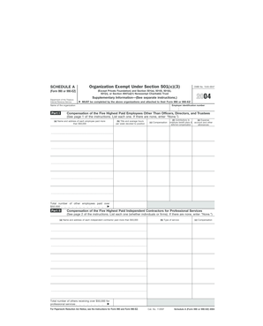 Schedule A Form 990
