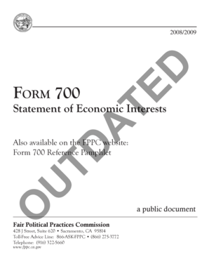 California Form 700 Statement of Economic Interests