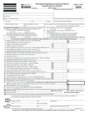 Nebraska Corporation Income Tax Return Form 1120N