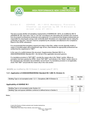 ASHRAE 90.1-2010 Compliance Checklist