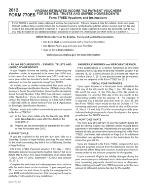Virginia Form 770ES Estimated Income Tax Vouchers