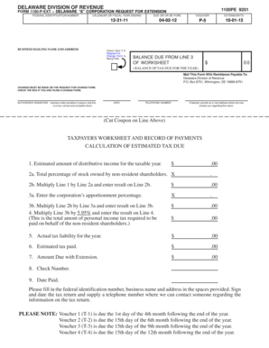 Delaware S Corporation Request for Extension