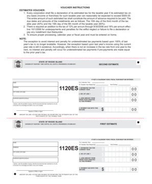 Rhode Island Corporation Estimated Tax Form