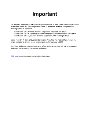 New York State CT-3-A Form