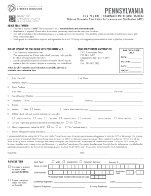 Pennsylvania Licensure Exam Registration