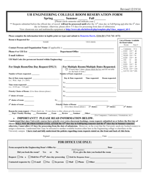 Room Reservation Form - Cullen College of Engineering - egr uh