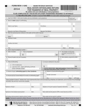 Maine Real Estate Withholding Return
