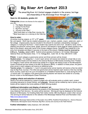 Big River Art Contest 2013 Entry Form
