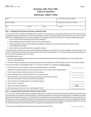Georgia Individual Credit Form