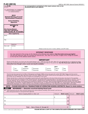 US Census Bureau Form F-42