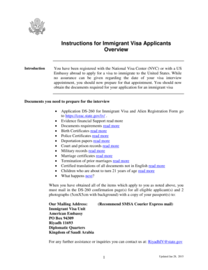 Instructions for Immigrant Visa Applicants Overview - photos state