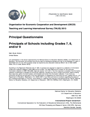 TALIS Principal Questionnaire 2013
