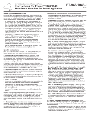 New York Motor/Diesel Fuel Tax Refund Application