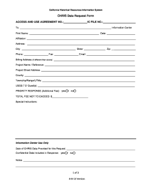 California CHRIS Data Request Form
