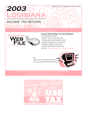 2003 Louisiana Resident Individual Income Tax Return