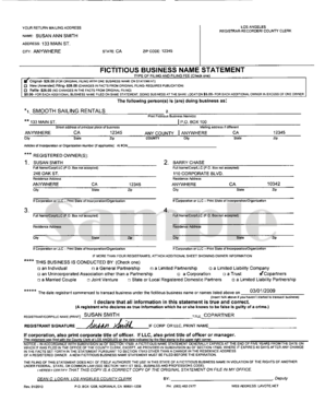 California Fictitious Business Name Statement