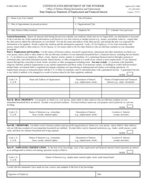 US Federal Employee Statement of Employment and Financial Interest