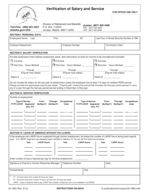 Alaska Verification of Salary and Service Form