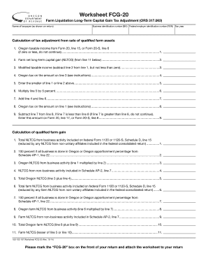Oregon Farm Liquidation Long-Term Capital Gain Tax Adjustment