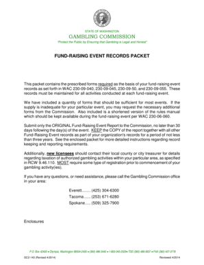 Washington Fund-Raising Event Records Packet