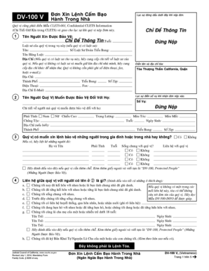 California Domestic Violence Restraining Order Request