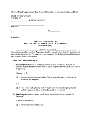 FINAL DECREE OF DISSOLUTION OF MARRIAGE - nmsupremecourt nmcourts