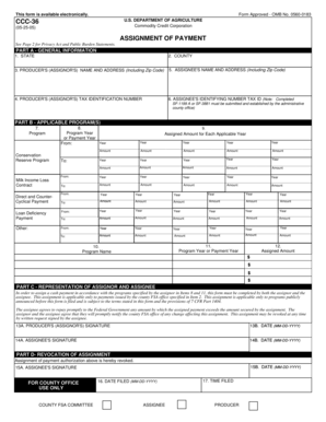 USDA Assignment of Payment Form