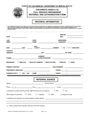 California Children's FSP Referral Authorization Form