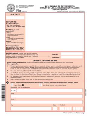US Census Bureau Survey of Local Government Finances Form F-32
